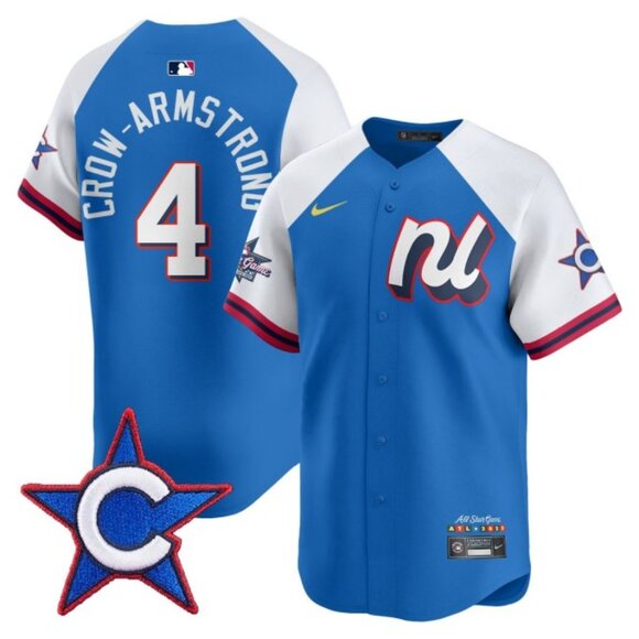 Mens Youths Kids Womens Pete Crow-Armstrong Blue White 2025 All Star Jersey Stit